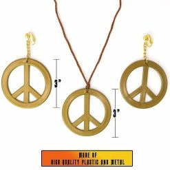 Peace Earrings and Necklace - 1960's Hippie Costume Accessories Jewelry - 1 Set 6 Peace Earrings and Necklace - 1960's Hippie Costume Accessories Jewelry - 1 Set -Halloween sale2022 peace earrings and necklace 1960s hippie costume accessories jewelry 1 set14211991 a02NOWA