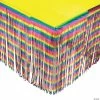 Rainbow Metallic Fringe Plastic Table Skirt