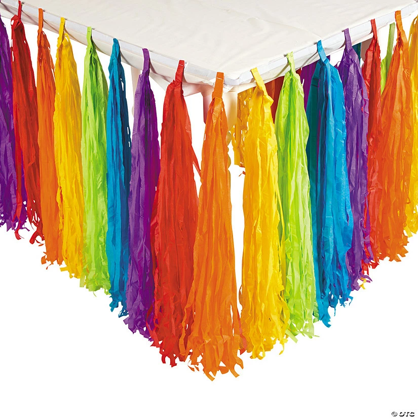 Rainbow Party Fringe Table Skirt 1 Rainbow Party Fringe Table Skirt