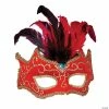Red Feather Half Mask