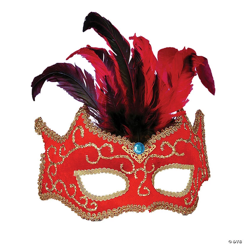 Red Feather Half Mask 1 Red Feather Half Mask