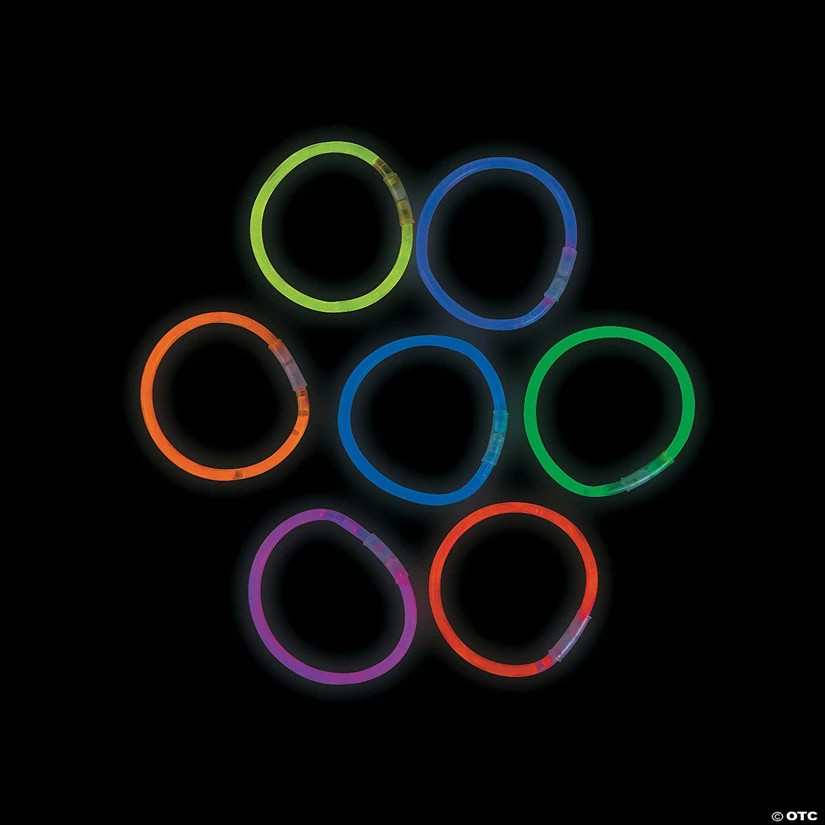Solid Glow Bracelet Assortment - 100 Pc. 1 Solid Glow Bracelet Assortment - 100 Pc.