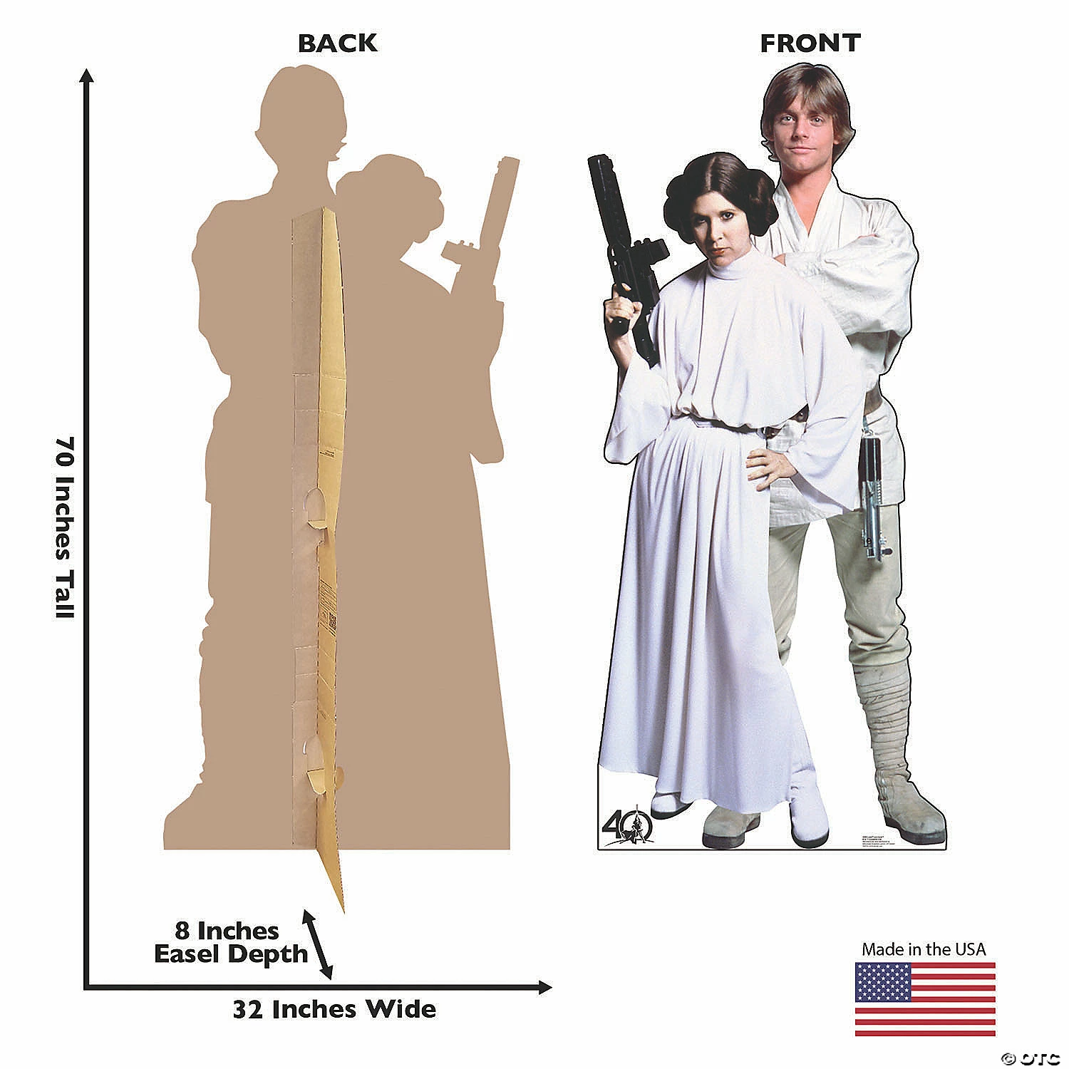Star Wars™ 40th Anniversary Edition Luke & Leia Stand-Up 2 Star Wars™ 40th Anniversary Edition Luke & Leia Stand-Up - Image 2