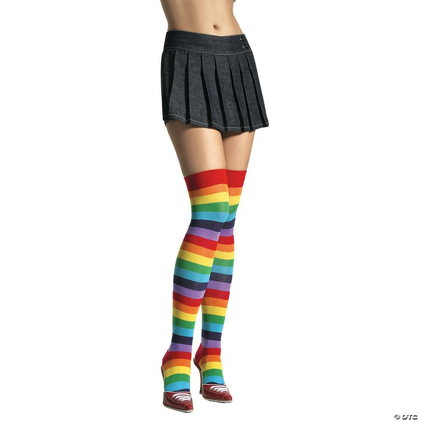Women's Rainbow Thigh-High Stockings 1 Women's Rainbow Thigh-High Stockings