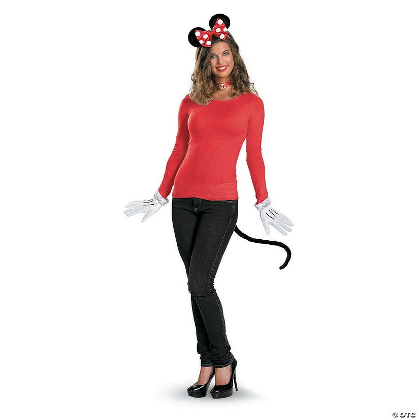 Women's Red Minnie Mouse Costume Kit - Standard 1 Women's Red Minnie Mouse Costume Kit - Standard
